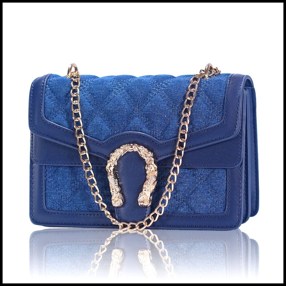 Quilted Crossbody Bag Snake Print Chain Strap Elegant Chic Shoulder Purse